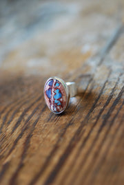 Rare Raw Blue Fire Opal Gem Ring
