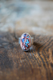 Rare Raw Blue Fire Opal Gem Ring