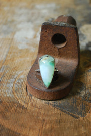 Brazilian Chrysoprase Shield Ring