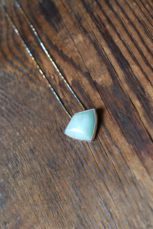 Glow Necklace Rare Brazilian Chrysoprase Shield