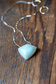 Glow Necklace Rare Brazilian Chrysoprase Shield