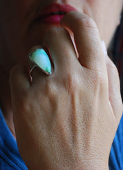 Brazilian Chrysoprase Shield Ring
