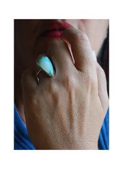 Brazilian Chrysoprase Shield Ring