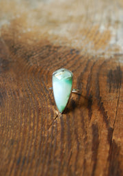 Brazilian Chrysoprase Shield Ring