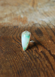 Brazilian Chrysoprase Shield Ring