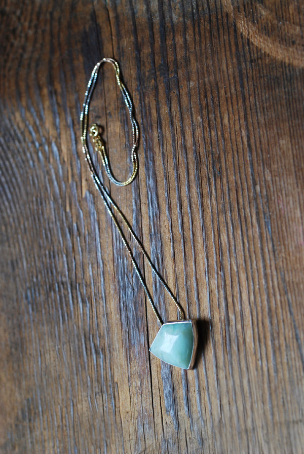 Glow Necklace Rare Brazilian Chrysoprase Shield