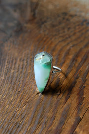 Brazilian Chrysoprase Shield Ring