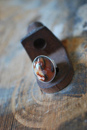 Autumn Haze Ring Collector's Flower Agate