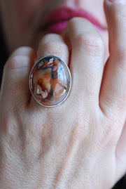 Autumn Haze Ring Collector's Flower Agate