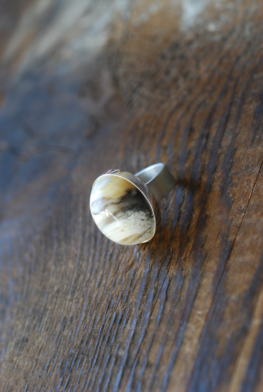 Felidae Ring Natural Cats Eye Bubbly Chrysoberyl