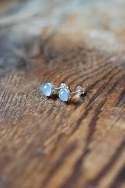 Pastel Blue Chalcedony Everyday Gem Studs