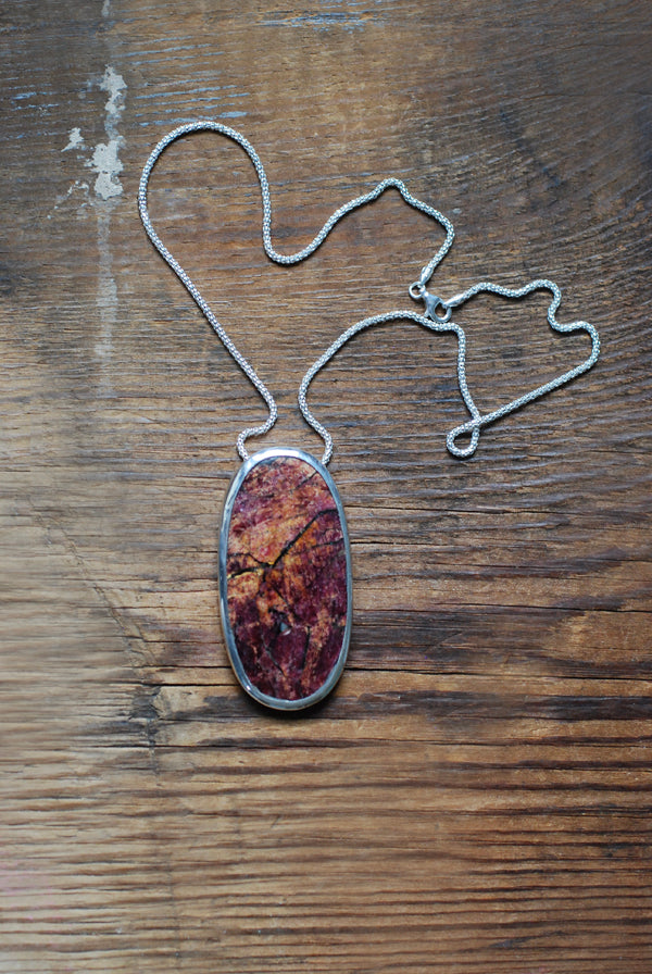 Christmas Clementine Necklace Rare Red And Orange Eudialyte