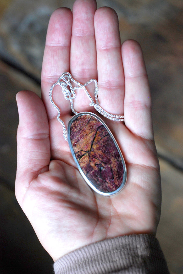 Christmas Clementine Necklace Rare Red And Orange Eudialyte