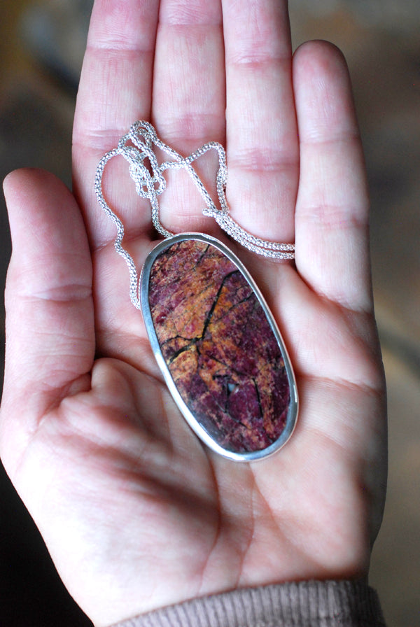 Christmas Clementine Necklace Rare Red And Orange Eudialyte