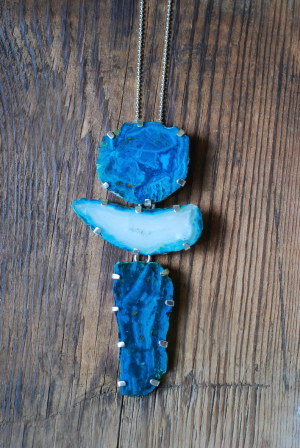 Blue Horizon Necklace Statement Arizona Chrysocolla
