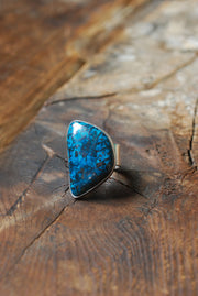 Deep Blue Ring Teal Chrysocolla And Hematite