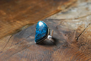 Deep Blue Ring Teal Chrysocolla And Hematite