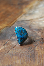 Deep Blue Ring Teal Chrysocolla And Hematite