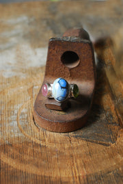 Lavender Turquoise, Pink Tourmaline And Peridot Cloister Ring