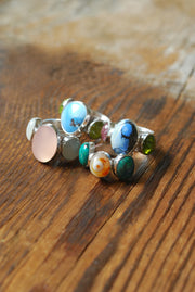 Lavender Turquoise, Pink Tourmaline And Peridot Cloister Ring