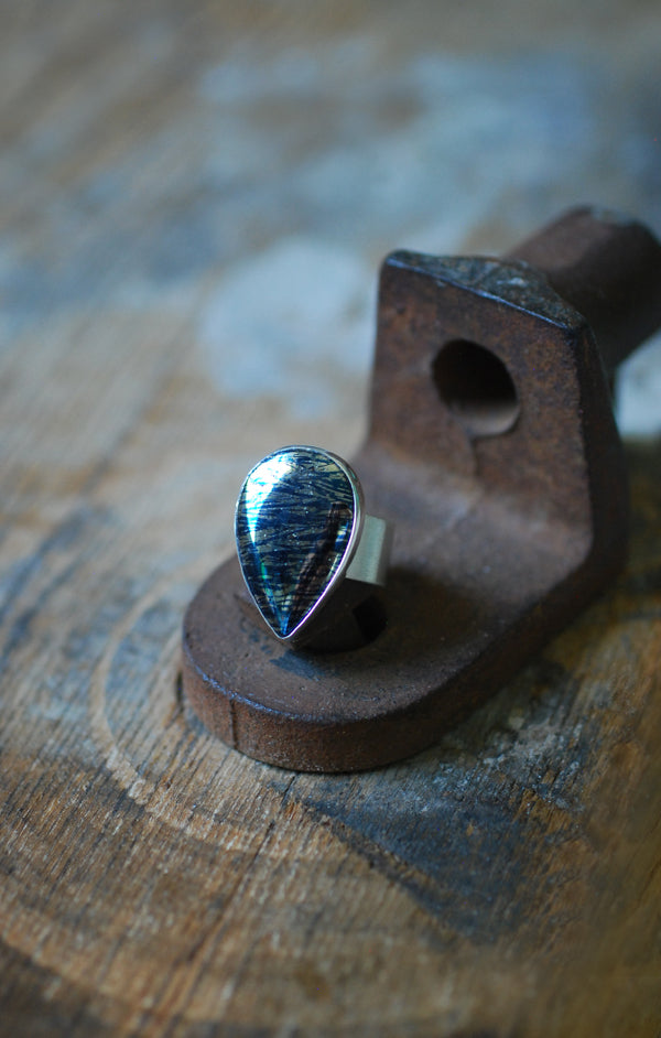 Covellite Mirror Ring