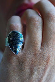 Covellite Mirror Ring