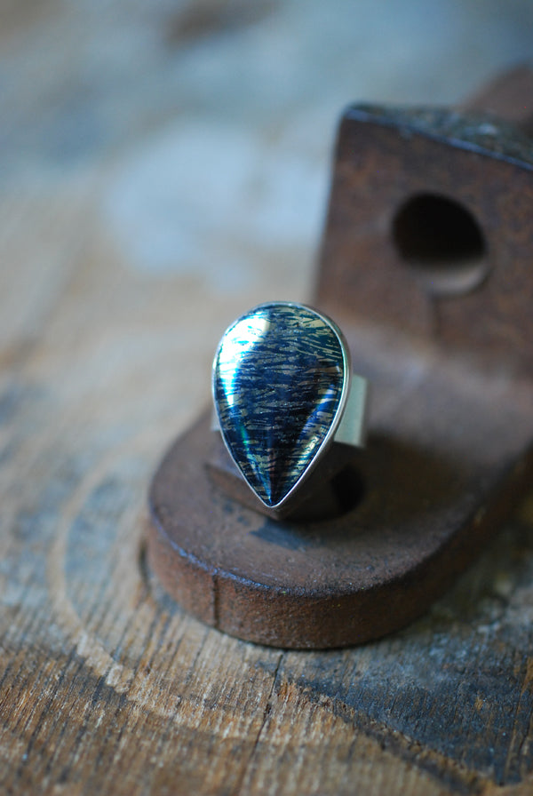 Covellite Mirror Ring