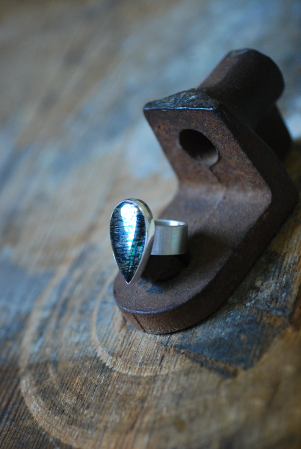 Covellite Mirror Ring