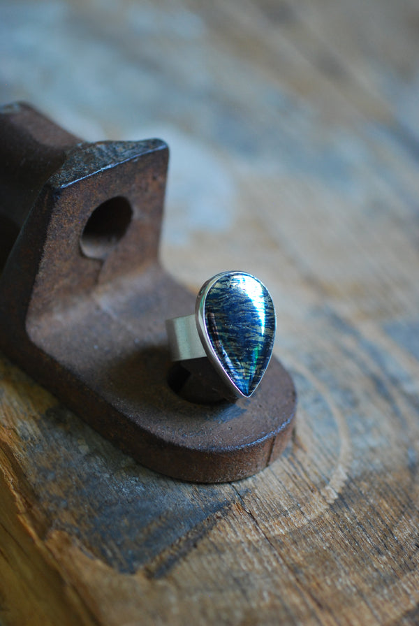Covellite Mirror Ring