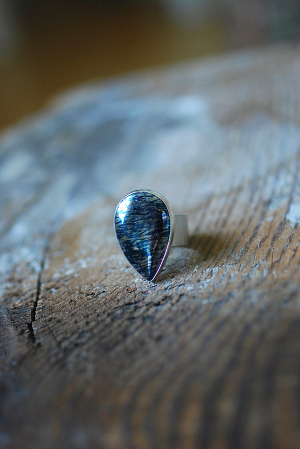 Covellite Mirror Ring