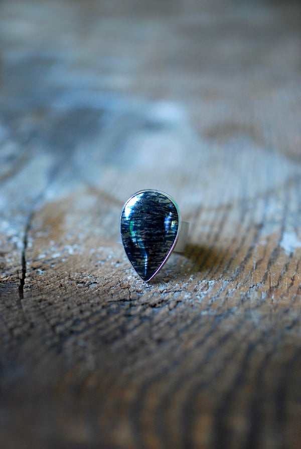 Covellite Mirror Ring