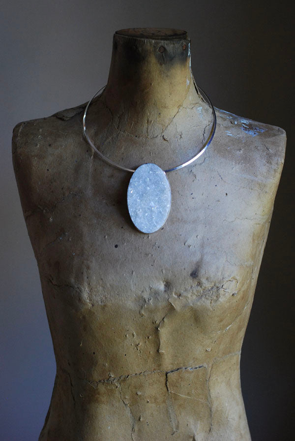 Pure Necklace Collector's Natural Sparkling Clear Quartz Needle Cluster