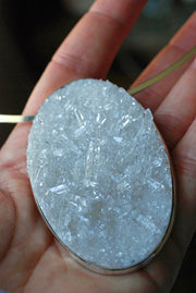 Pure Necklace Collector's Natural Sparkling Clear Quartz Needle Cluster