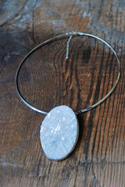 Pure Necklace Collector's Natural Sparkling Clear Quartz Needle Cluster