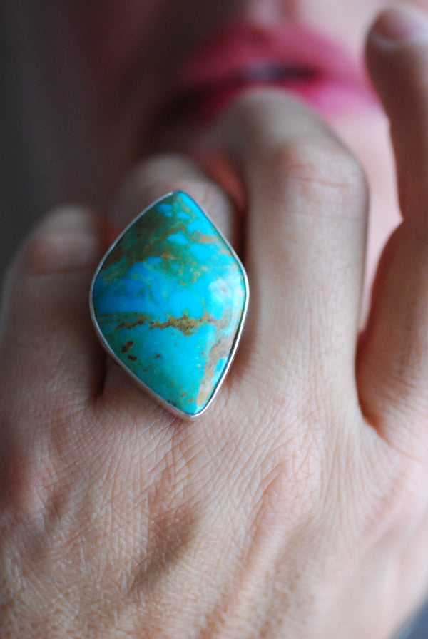 December Ring American Turquoise Blue And Rich Green Kingman