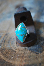 December Ring American Turquoise Blue And Rich Green Kingman