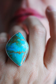 December Ring American Turquoise Blue And Rich Green Kingman