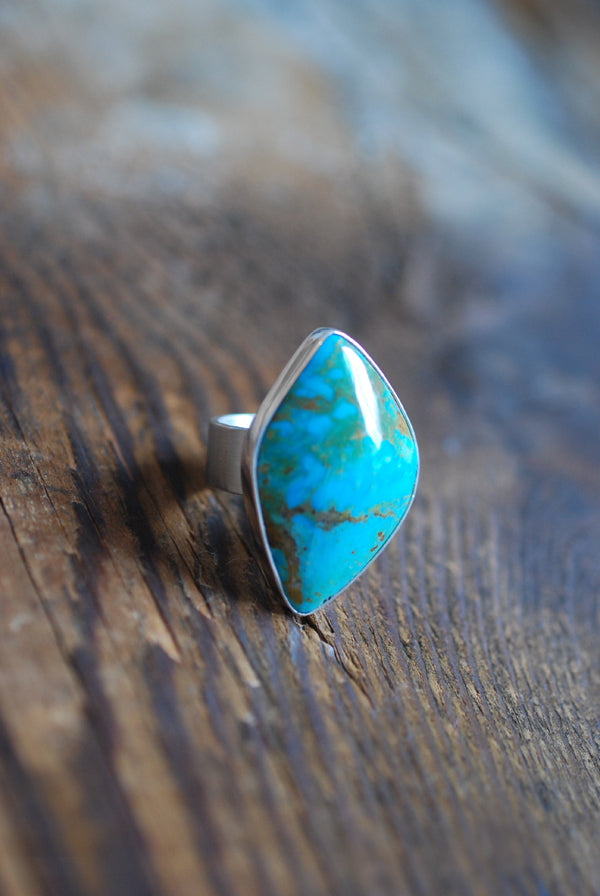 December Ring American Turquoise Blue And Rich Green Kingman