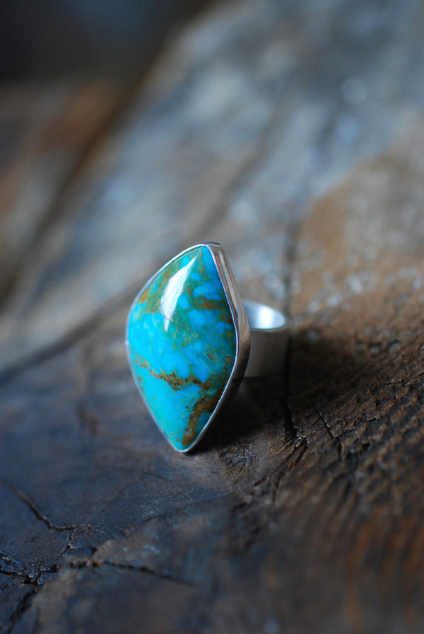 December Ring American Turquoise Blue And Rich Green Kingman