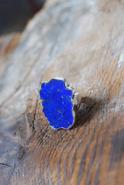 Deep Blue Yonder Ring Natural Azurite Gem