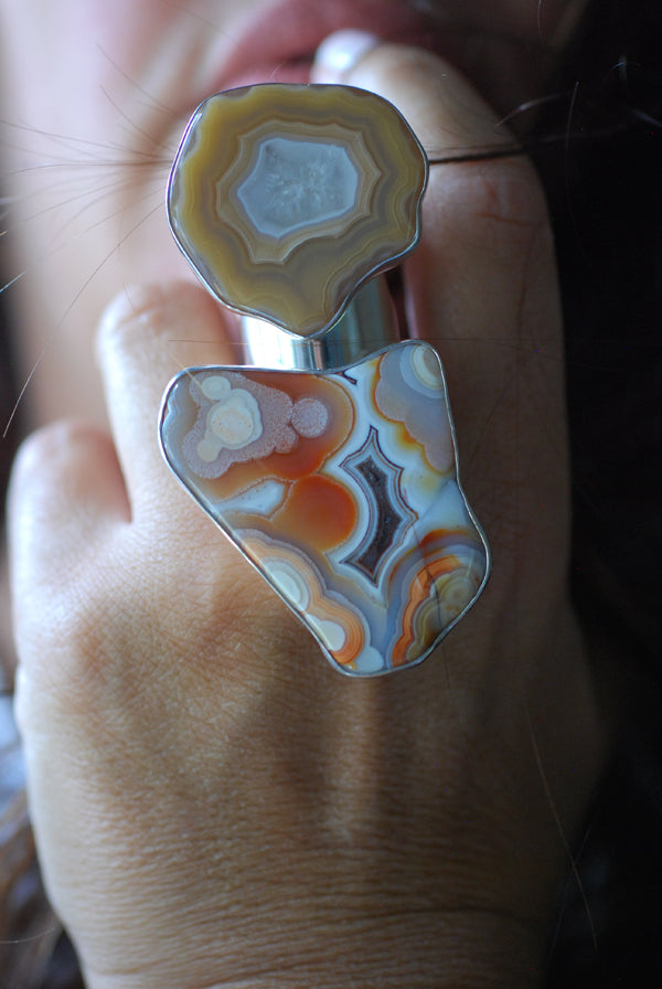 Fall Blossom Ring Old Stock Laguna Agate