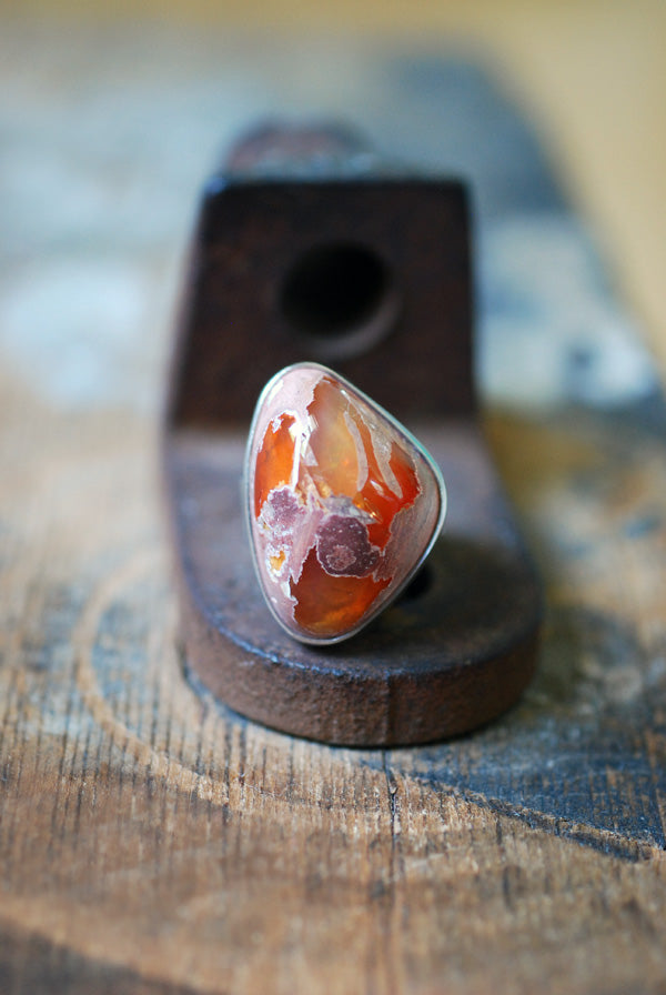 Fiery Raw Opal Ring