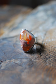 Fiery Raw Opal Ring