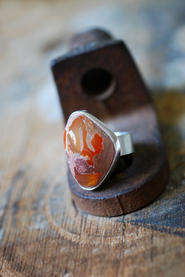 Fiery Raw Opal Ring