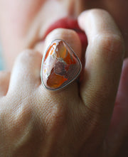 Fiery Raw Opal Ring
