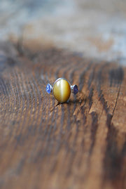 Golden Pixie Ring Gold Catseye and Tanzanite