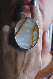Golden Ray Ring Collector Healer's Hematoid Quartz