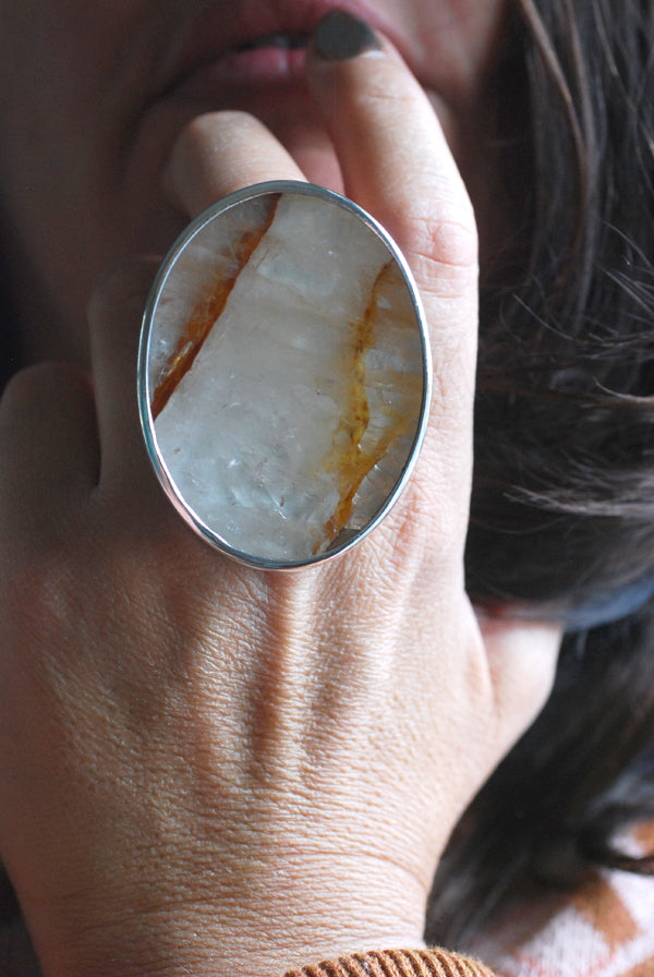 Golden Ray Ring Collector Healer's Hematoid Quartz