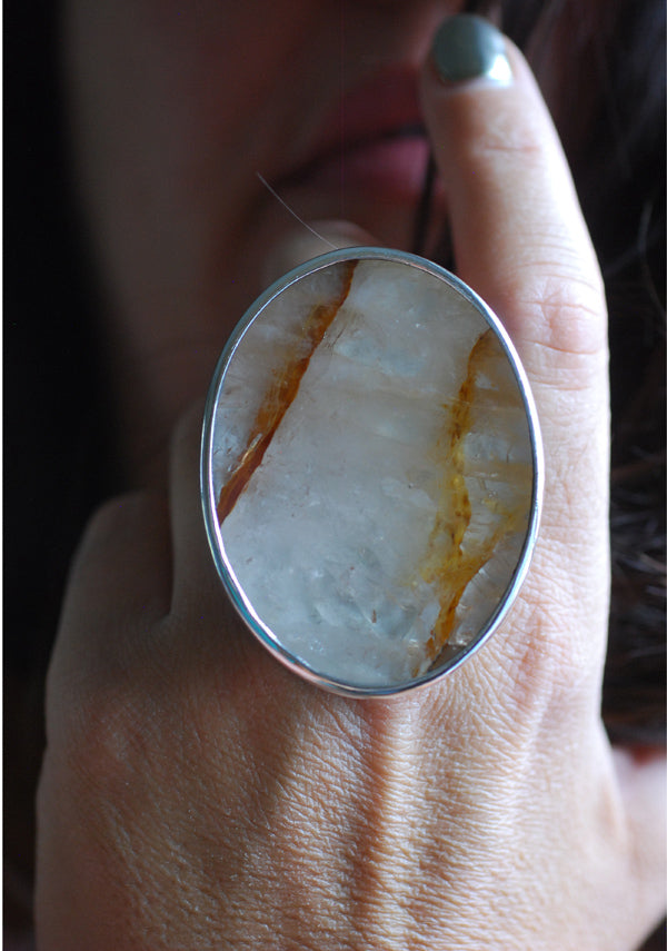 Golden Ray Ring Collector Healer's Hematoid Quartz