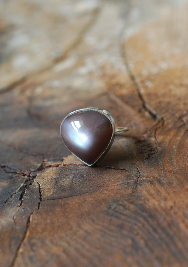 Blue Flash Moonstone Ring